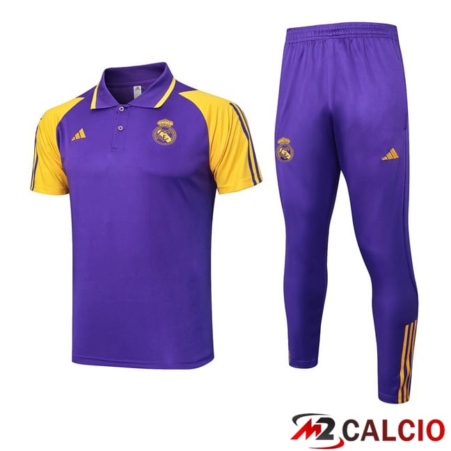 Kit Maglia Polo Real Madrid + Pantaloni Viola 2024/2025