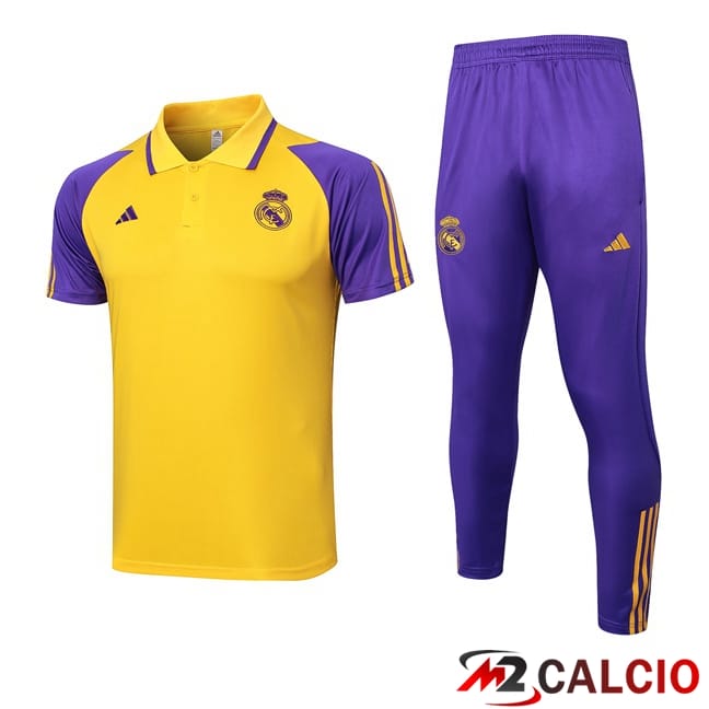 Kit Maglia Polo Real Madrid + Pantaloni Giallo 2024/2025