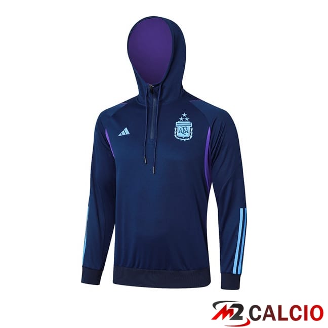 Felpa Cappuccio Argentina Blu Reale 2024/2025