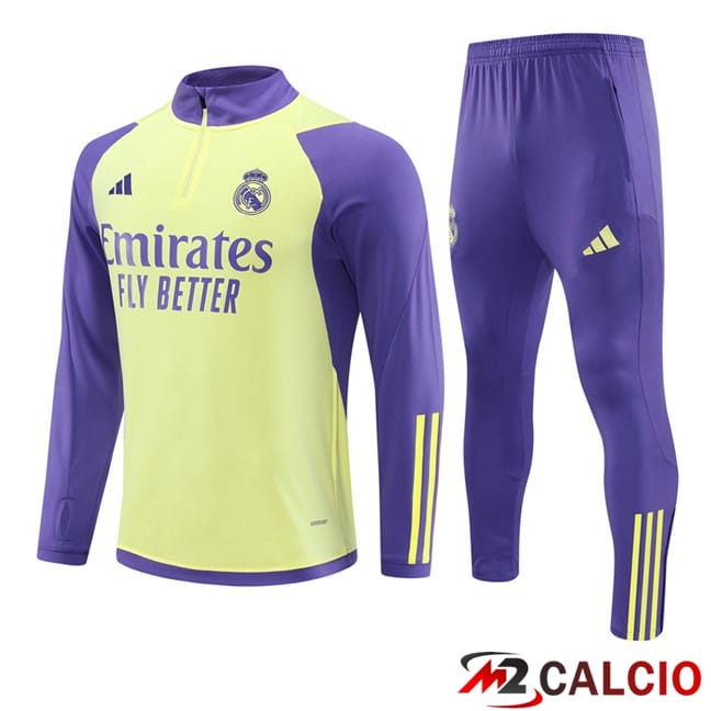 Insieme Tuta Calcio Real Madrid Giallo Viola 2024/2025