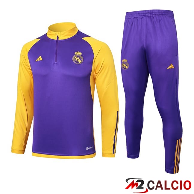 Insieme Tuta Calcio Real Madrid Viola Giallo 2024/2025
