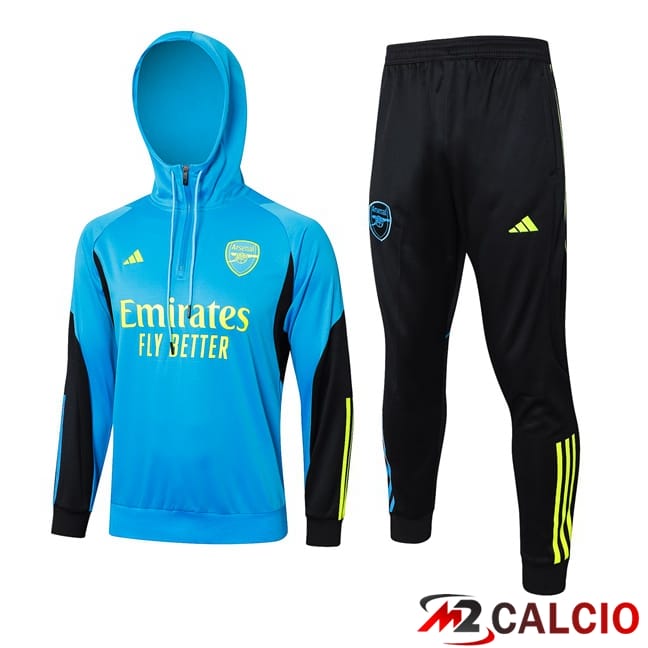 Tuta Calcio - Felpa Cappuccio Arsenal Blu 2024/2025