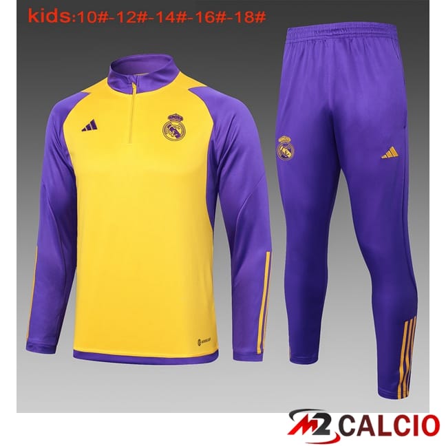 Insieme Tuta Calcio Real Madrid Bambino Giallo Viola 2024/2025