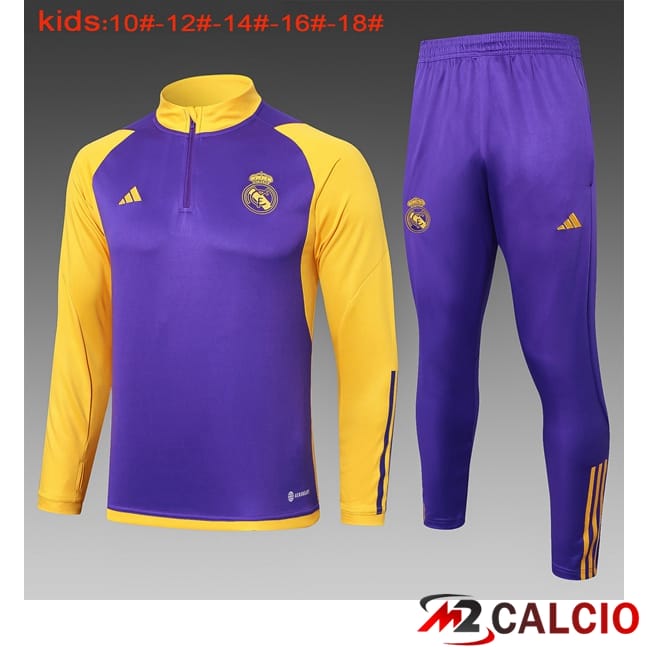 Insieme Tuta Calcio Real Madrid Bambino Viola Giallo 2024/2025