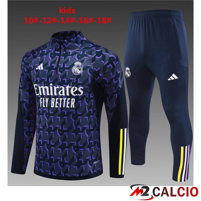 Insieme Tuta Calcio Real Madrid Bambino Blu Reale 2024/2025