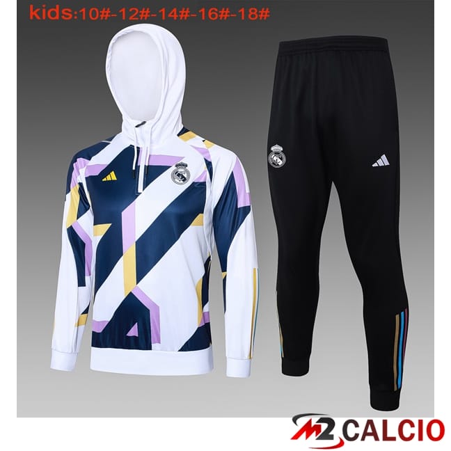 Giacca Con Cappuccio Tuta Calcio Real Madrid Bambino Bianco 2024/2025