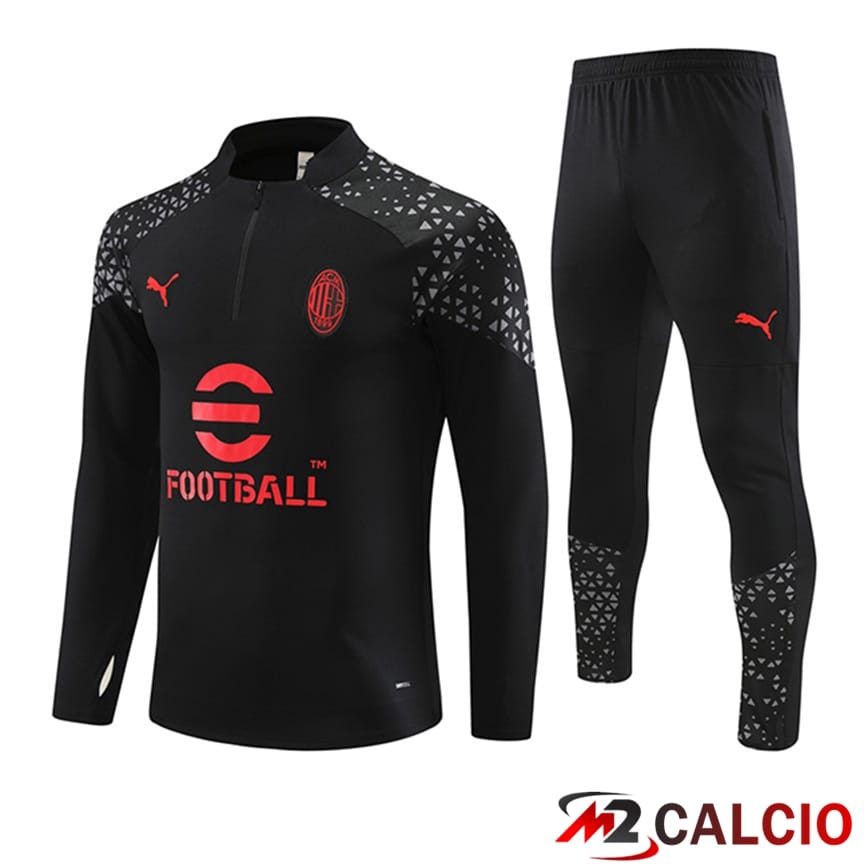 Insieme Tuta Calcio AC Milan Nero/Rosso 2023/2024
