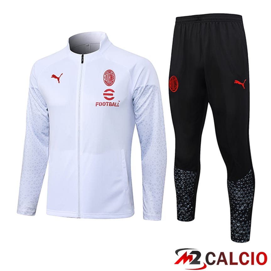 Insieme Tuta Calcio - Giacca AC Milan Bianco 2023/2024