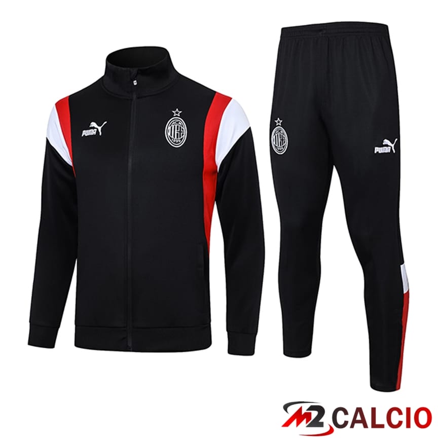 Insieme Tuta Calcio - Giacca AC Milan Nero 2023/2024