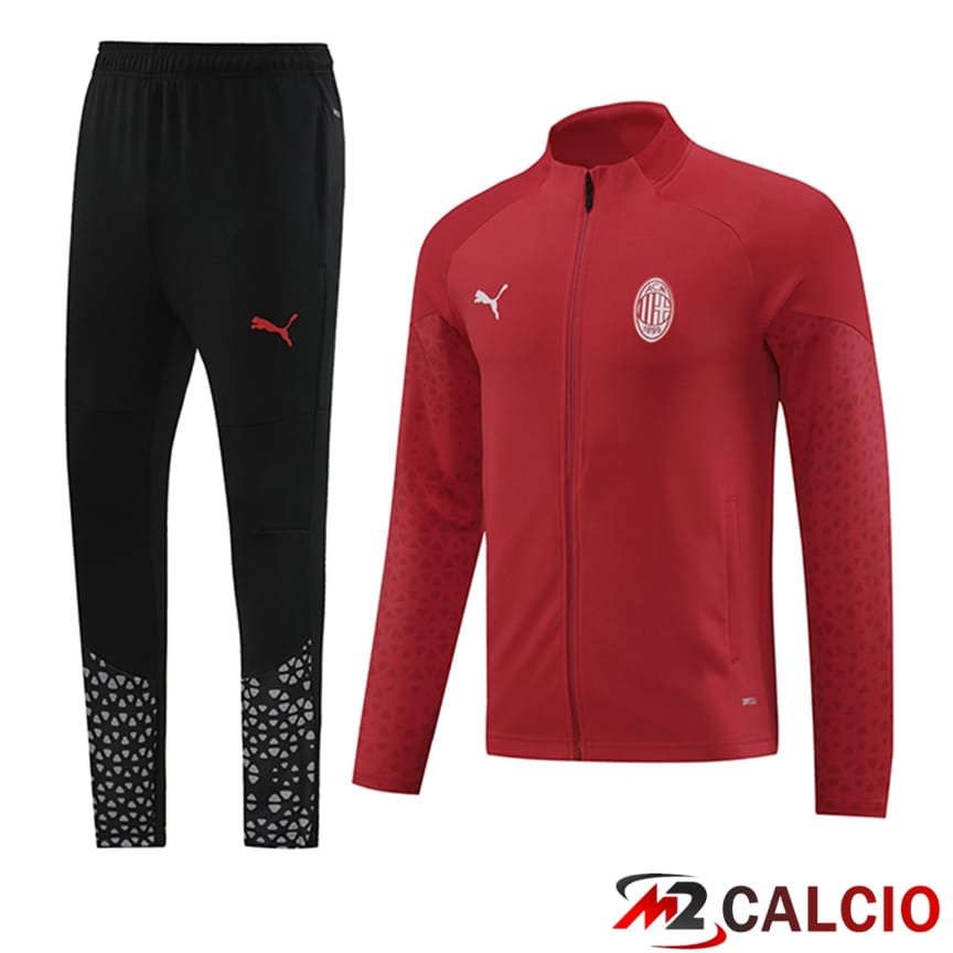 Insieme Tuta Calcio AC Milan Rosso/Nero 2024/2025