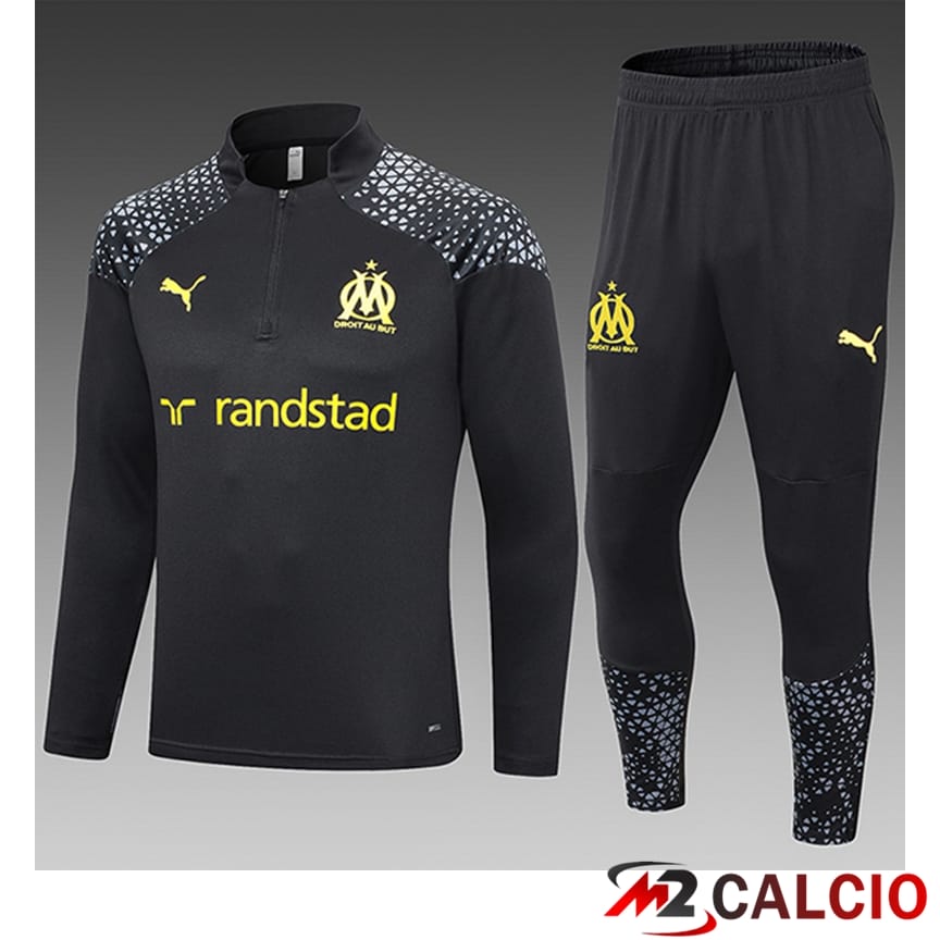 Insieme Tuta Calcio Marsiglia Bambino Nero 2023/2024