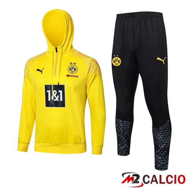 Tuta Calcio - Felpa Cappuccio Dortmund BVB Giallo 2024/2025