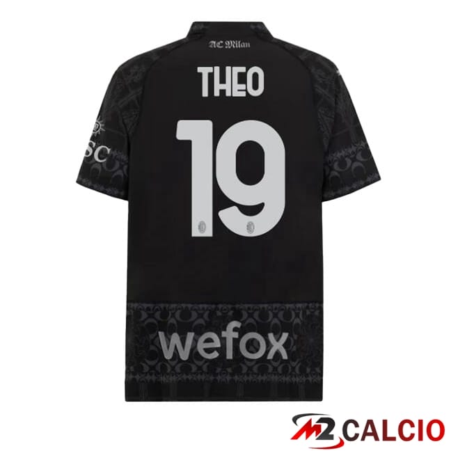 Maglie Calcio AC Milan (Theo 19) Quarto Nero 2023/2024