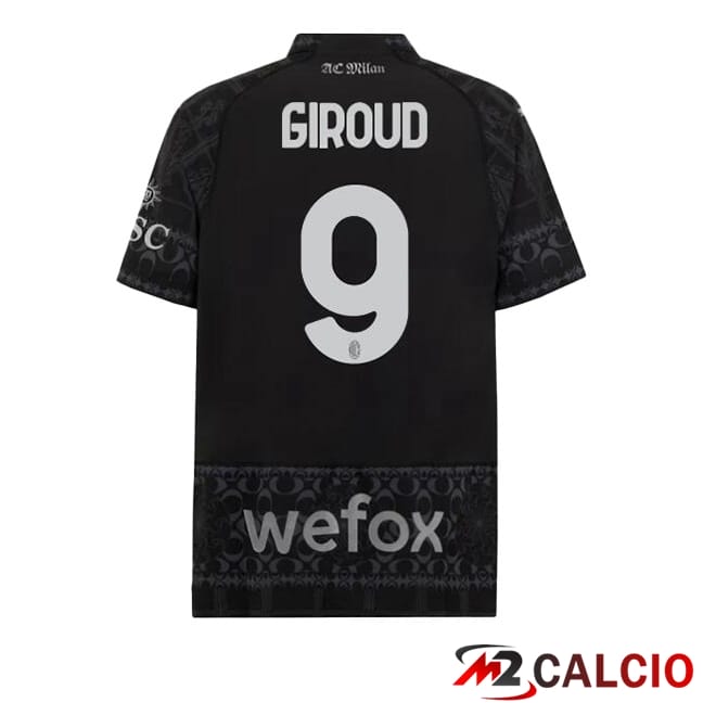 Maglie Calcio AC Milan (Giroud 9) Quarto Nero 2023/2024