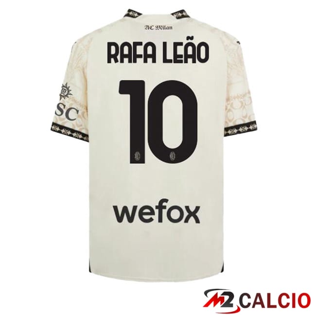 Maglie Calcio AC Milan (Rafa Leão 10) Quarto Giallo 2023/2024
