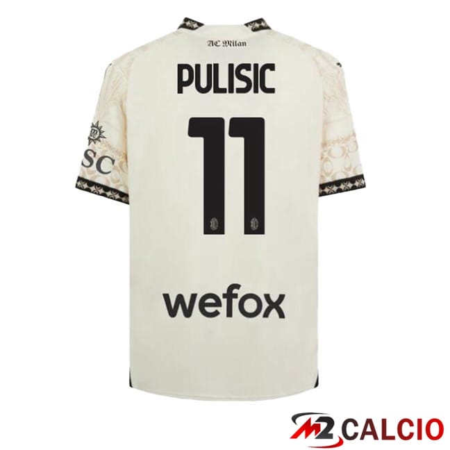 Maglie Calcio AC Milan (Pulisic 11) Quarto Giallo 2023/2024