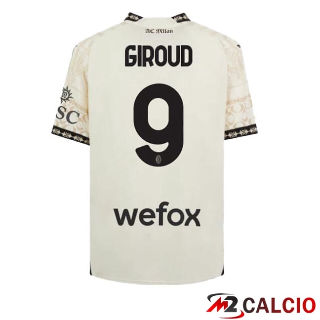 Maglie Calcio AC Milan (Giroud 9) Quarto Giallo 2023/2024
