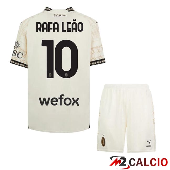 Maglie Calcio AC Milan (Rafa Leão 10) Bambino Quarto Giallo 2023/2024
