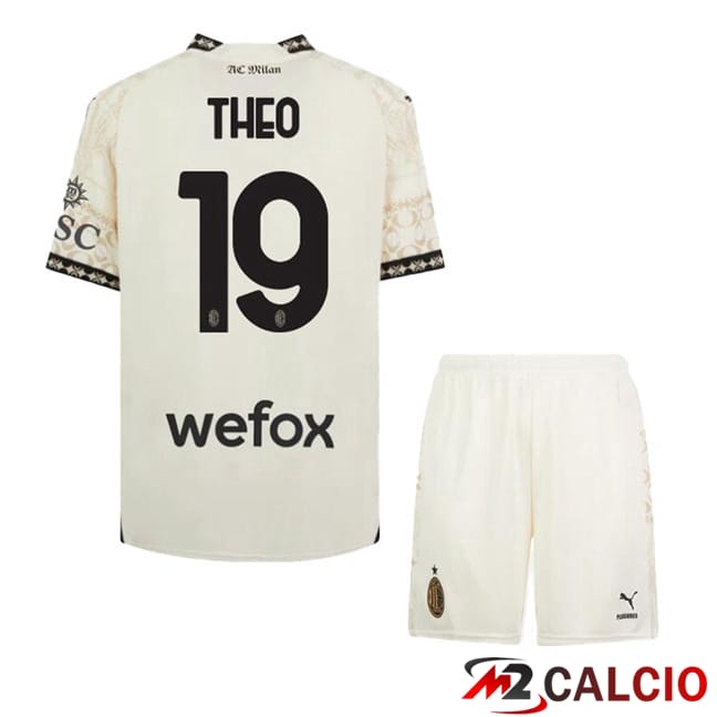 Maglie Calcio AC Milan (Theo 19) Bambino Quarto Giallo 2023/2024