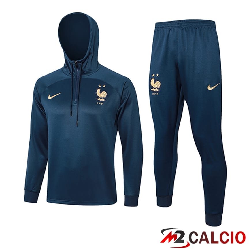 Insieme Giacca Con Cappuccio Tuta Francia Blu Navy 2024/2025