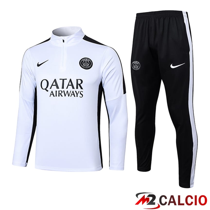 Insieme Tuta Calcio PSG Bianco/Nero 2023/2024