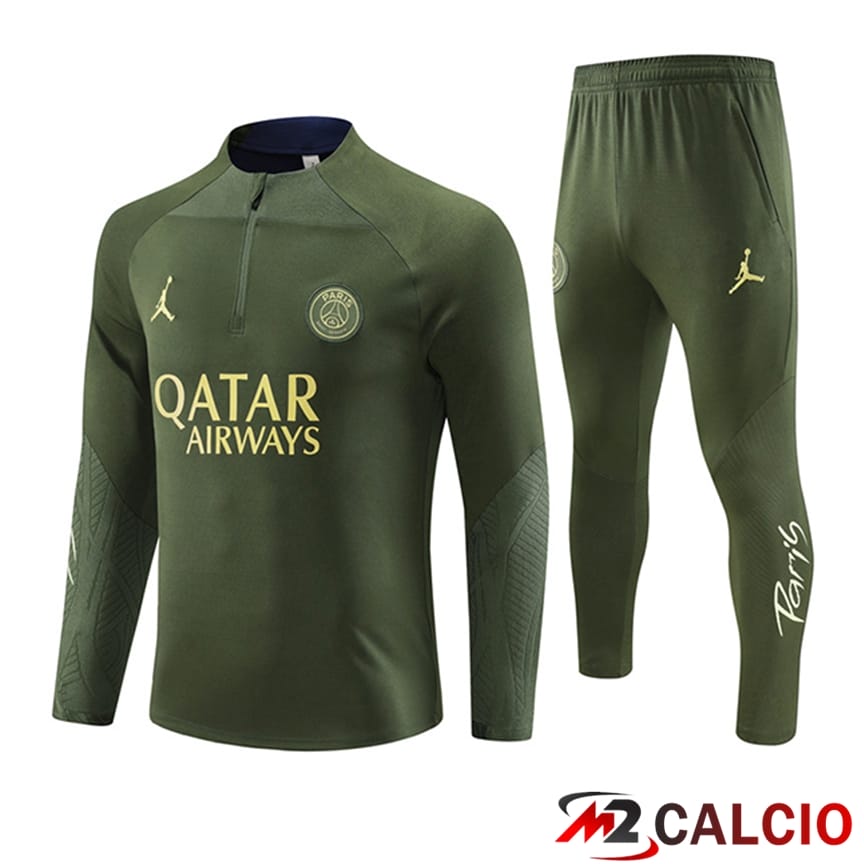 Insieme Tuta Calcio Jordan PSG Verde 2023/2024