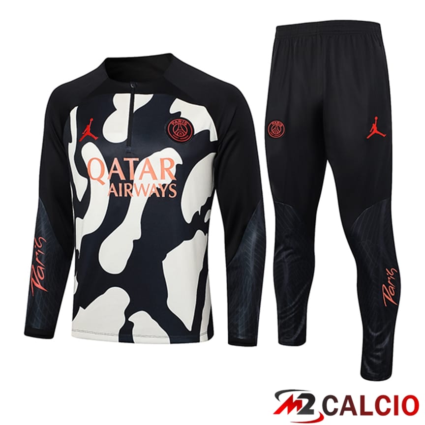 Insieme Tuta Calcio Jordan PSG Nero/Beige 2024/2025