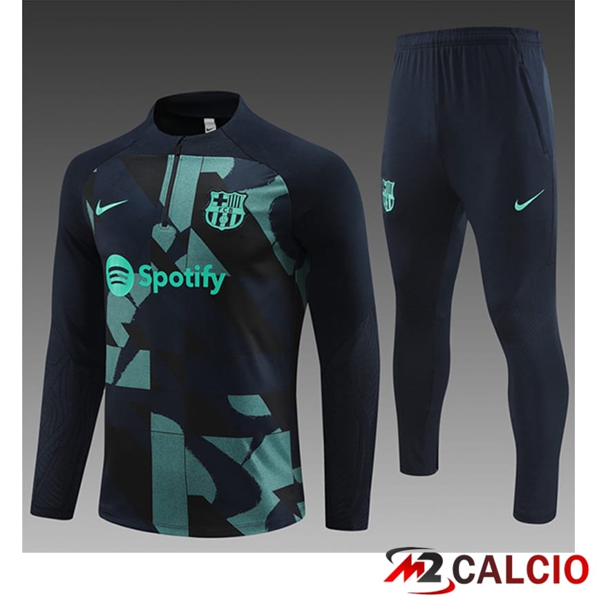 Insieme Tuta Calcio FC Barcellona Bambino Nero/Verde 2024/2025
