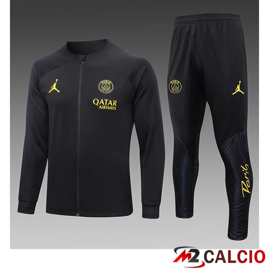 Insieme Tuta Calcio - Giacca Jordan PSG Bambino Nero 2023/2024