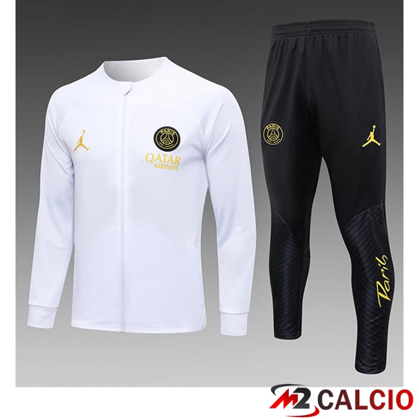 Insieme Tuta Calcio - Giacca Jordan PSG Bambino Bianco 2023/2024