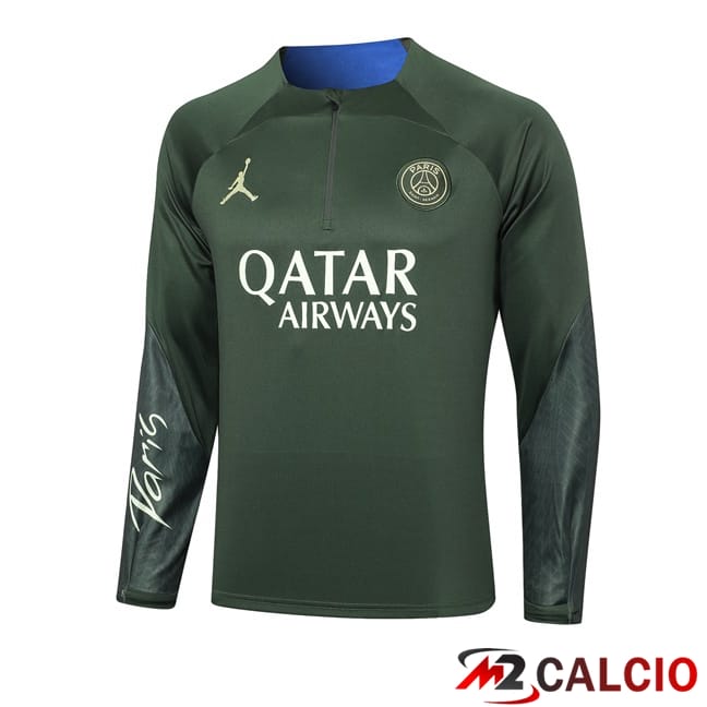 Felpa Allenamento JORDAN Paris PSG Verde 2024/2025