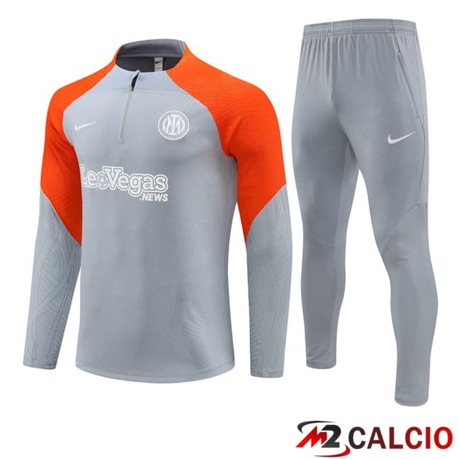 Insieme Tuta Calcio Inter Milan Grigio Arancia 2024/2025