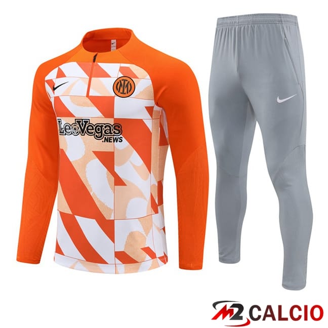 Insieme Tuta Calcio Inter Milan Bianco Arancia 2024/2025