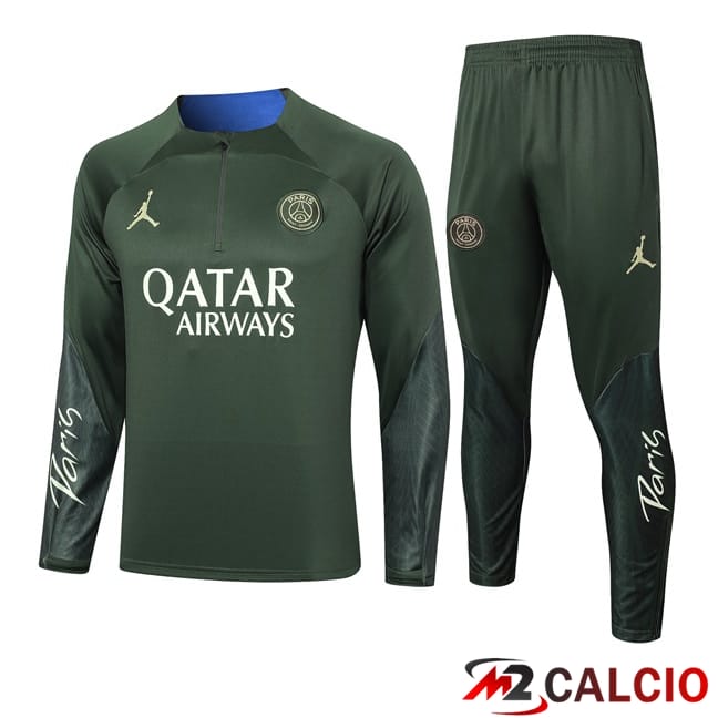 Insieme Tuta Calcio JORDAN Paris PSG Verde 2024/2025