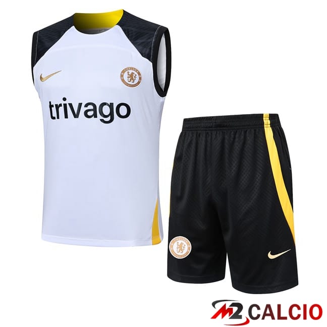 Canotta Allenamento Paris PSG + Pantaloncini Bianco 2024/2025