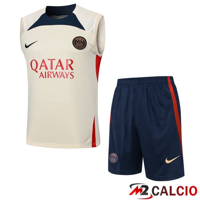 Canotta Allenamento Paris PSG + Pantaloncini Giallo 2024/2025