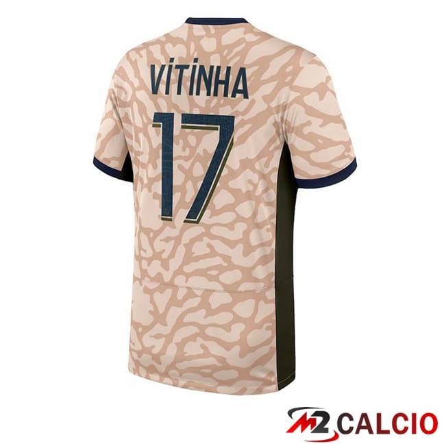 Maglie Calcio Paris PSG (Vitinha 17) Quarto Rosa 2023/2024