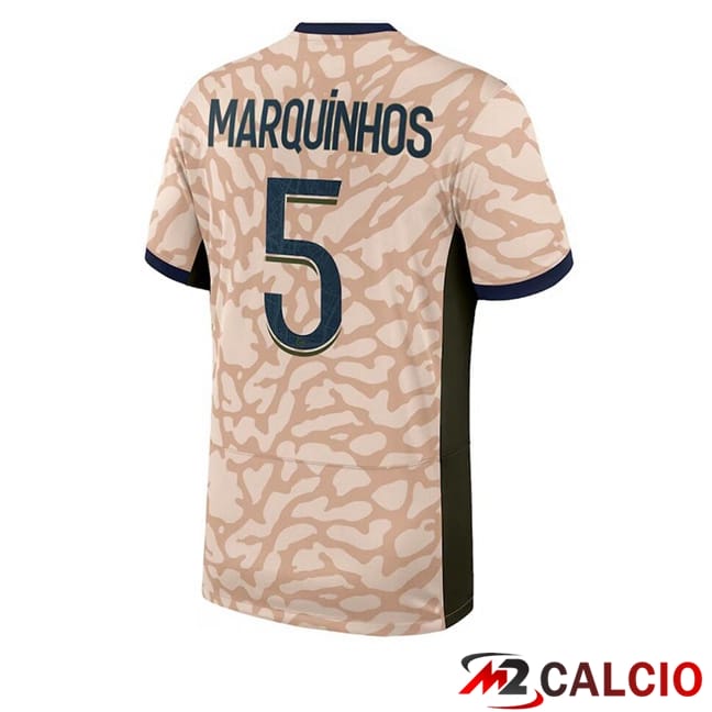 Maglie Calcio Paris PSG (Marquinhos 5) Quarto Rosa 2023/2024