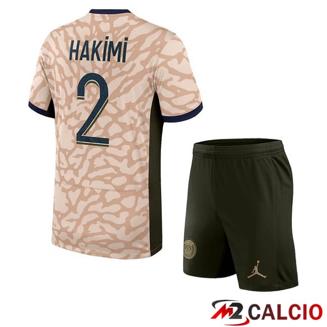 Maglie Calcio Paris PSG (Hakimi 2) Bambino Quarto Rosa 2023/2024
