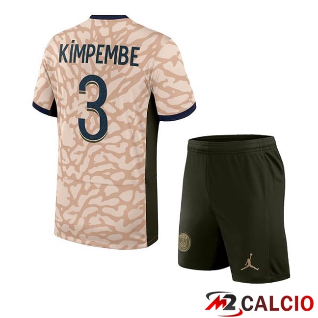 Maglie Calcio Paris PSG (Kimpembe 3) Bambino Quarto Rosa 2023/2024