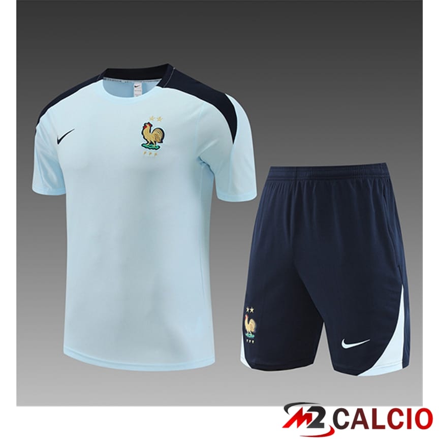 Maglia Allenamento + Pantaloncini Francia Bambino Azzurro 2023/2024