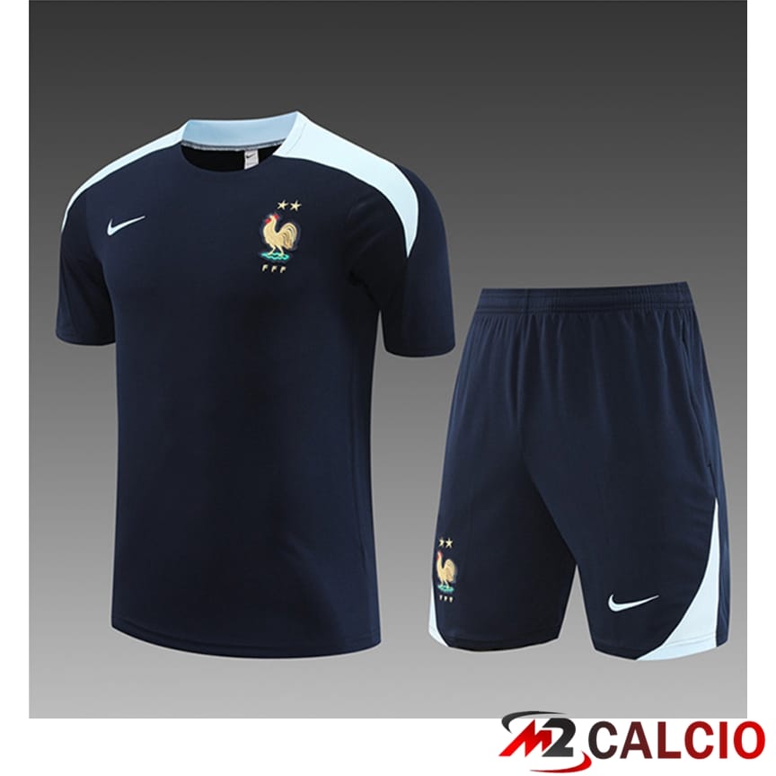 Maglia Allenamento + Pantaloncini Francia Bambino Blu Navy 2023/2024