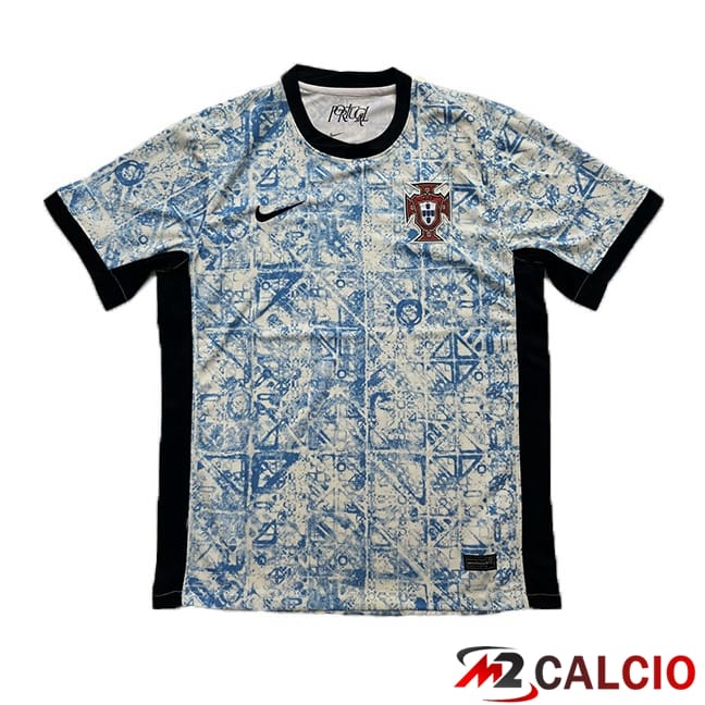 Maglie Calcio Equipe De Portogallo Seconda Bianco Blu Versione Trapelata UEFA Euro 2024