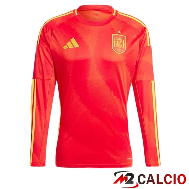 Maglie Calcio Spagna Prima Manica Lunga Rosso 2024/2025