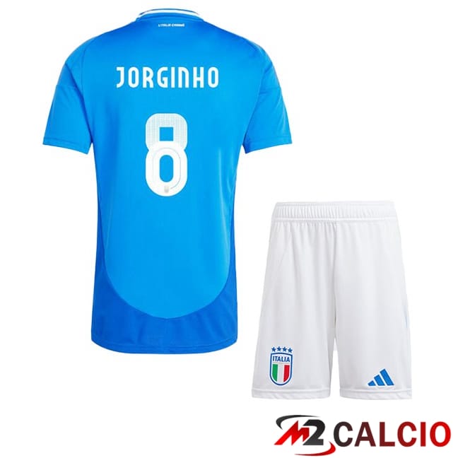 Maglie Calcio Italia (JORGINHO 8) Bambino Prima Blu 2024/2025