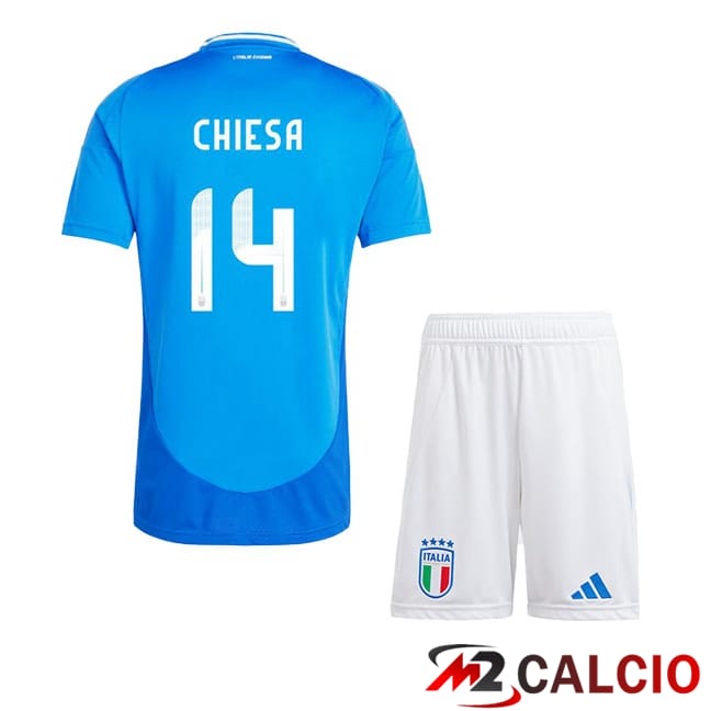 Maglie Calcio Italia (CHIESA 14) Bambino Prima Blu 2024/2025