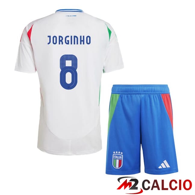 Maglie Calcio Italia (JORGINHO 8) Bambino Seconda Bianco 2024/2025