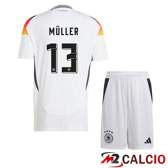 Maglie Calcio Germania (MÜLLER 13) Bambino Prima Bianco 2024/2025