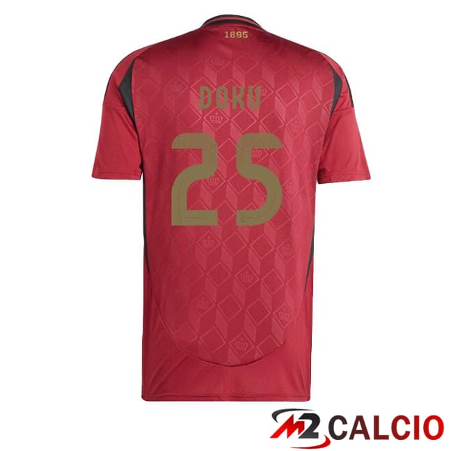 Maglie Calcio Belgio (DOKU 25) Prima Rosso 2024/2025