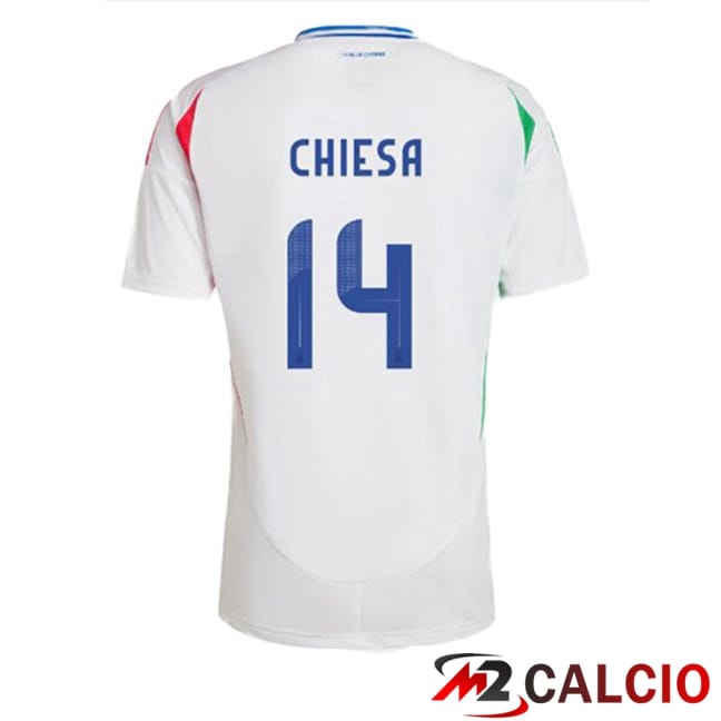 Maglie Calcio Italia (CHIESA 14) Seconda Bianco 2024/2025